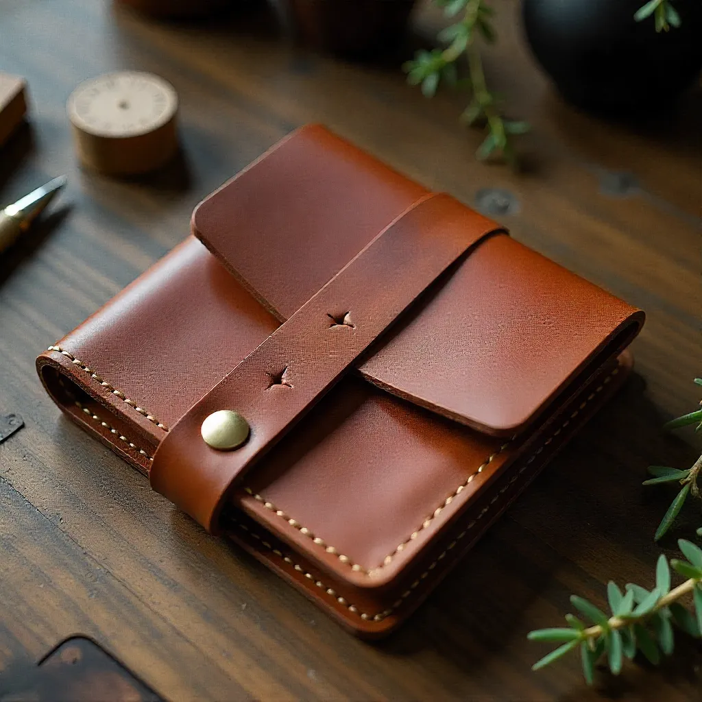 Aged leather accessory detail